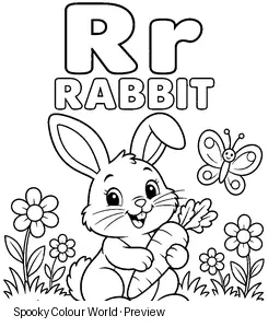 R Rabbit colouring preview