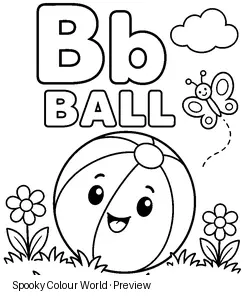 B Ball colouring preview