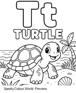 T Turtle colouring preview