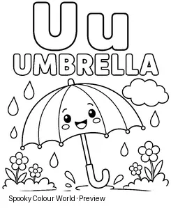 U Umbrella colouring preview