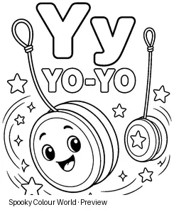 Y Yo-yo colouring preview