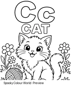 C Cat colouring preview