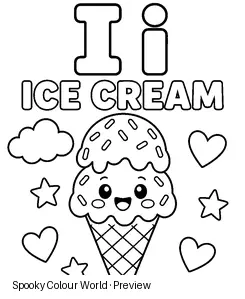 I Ice cream colouring preview