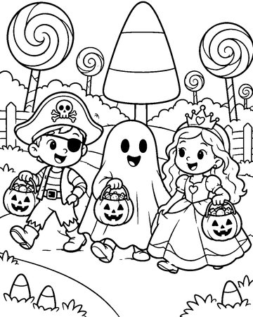 Costume Candy Trail colouring page preview