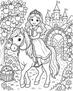 Princess Pony Orchard colouring page preview