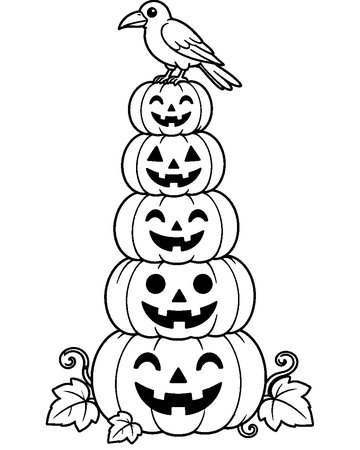 Pumpkin Tower colouring page preview