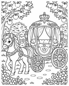 Royal Carriage Orchard colouring page preview
