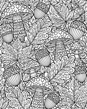 Autumn Leaves colouring page preview