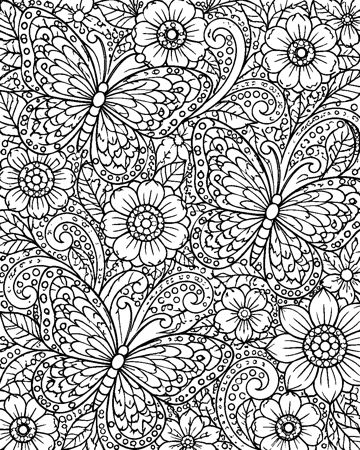Butterfly Meadow colouring page preview