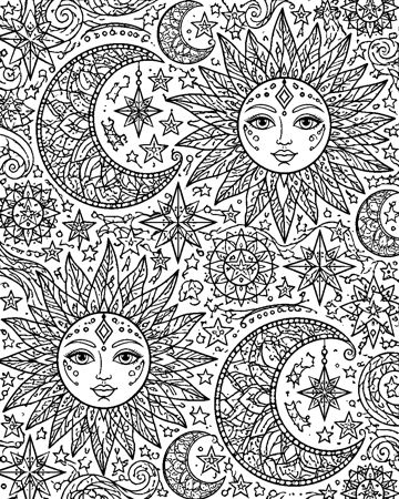 Celestial Night colouring page preview