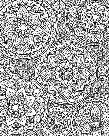 Henna Medallions colouring page preview