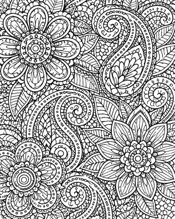 Paisley Garden colouring page preview